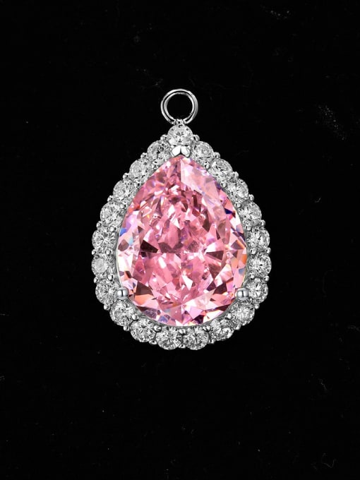 Pink Pendant 43ct without chain [P 1185] 925 Sterling Silver High Carbon Diamond Yellow Water Drop Luxury Necklace
